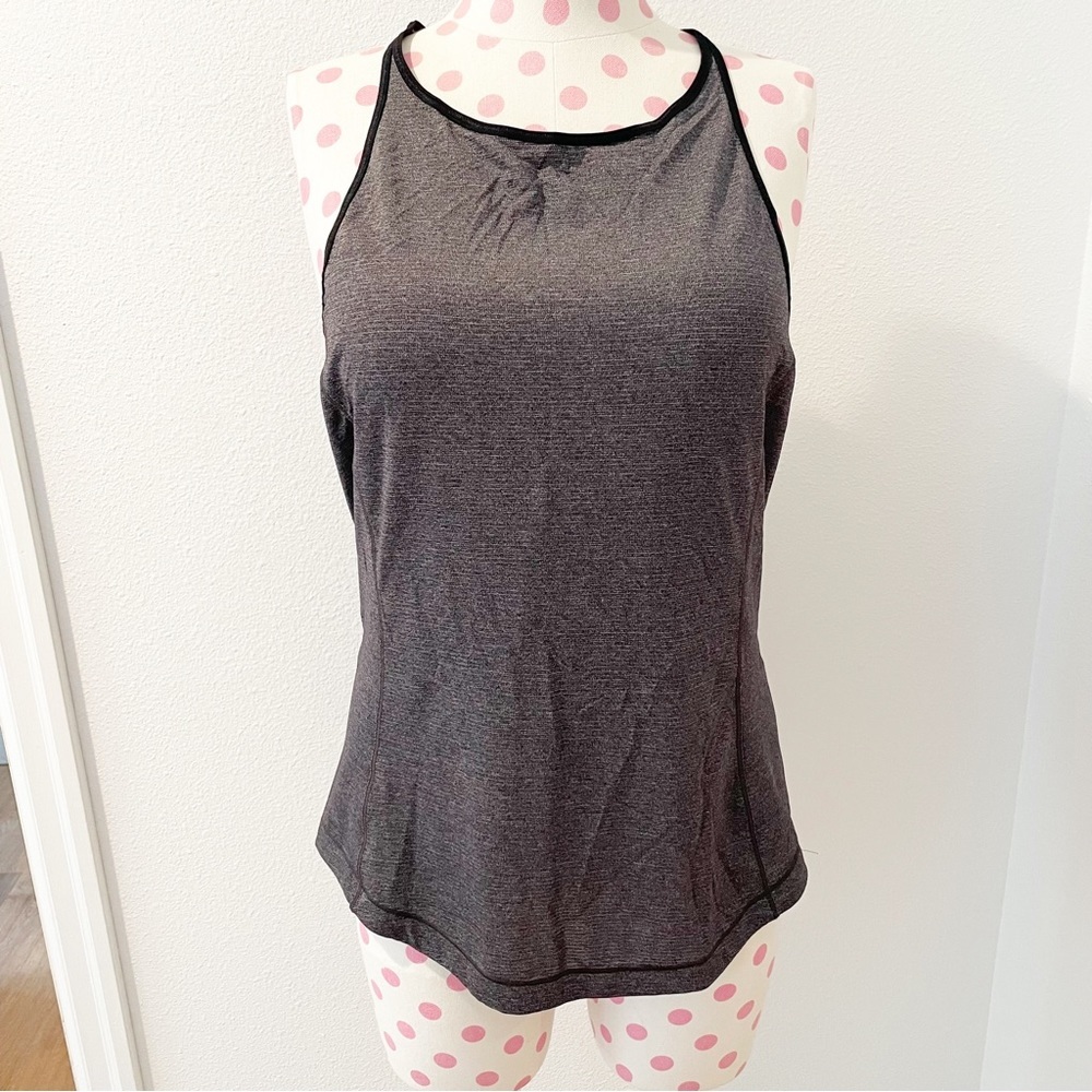 Lululemon Time To Sweat Racerback Tank Top Grey Black XS/Small - Picture 3 of 8